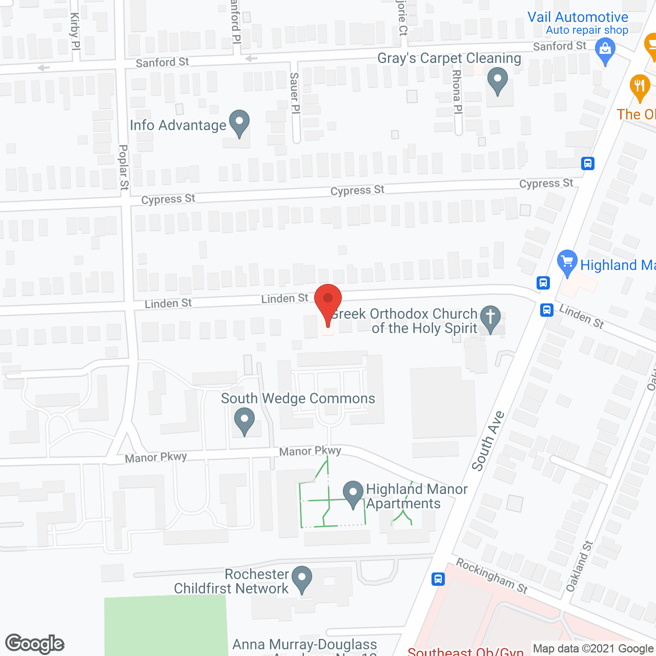 Map of the neighborhood around Linden House