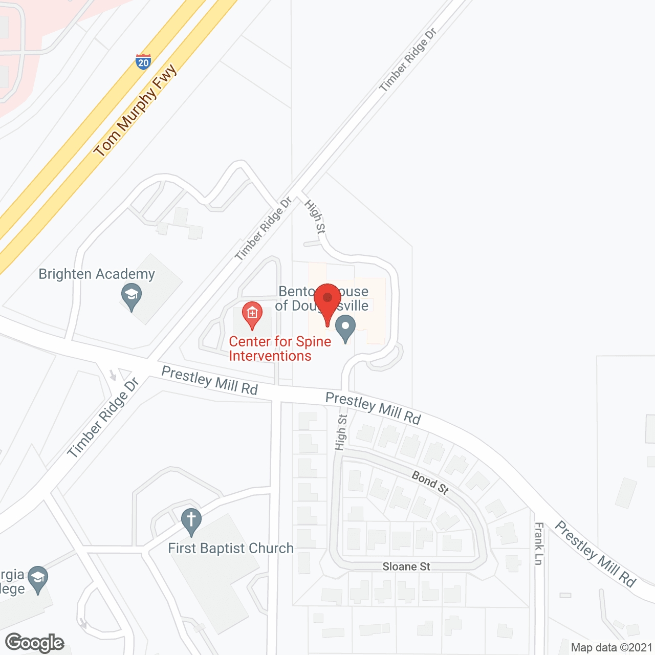Map of the neighborhood around Benton House of Douglasville
