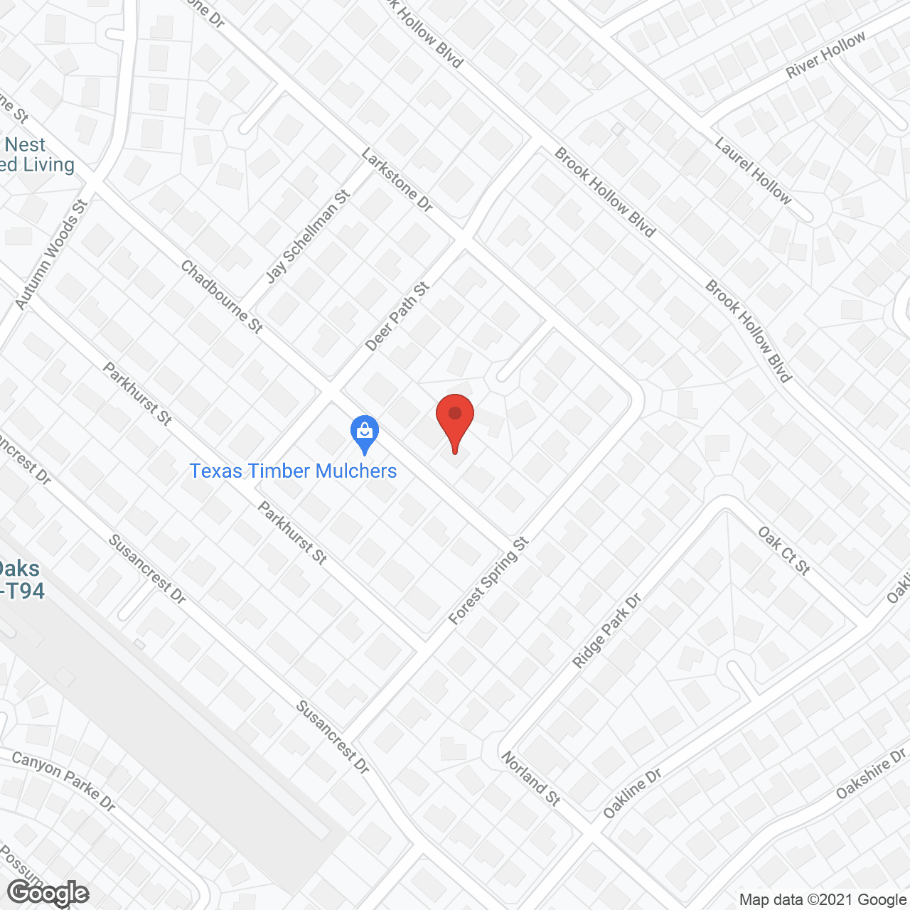 Map of the neighborhood around Brook Hollow Assisted Living