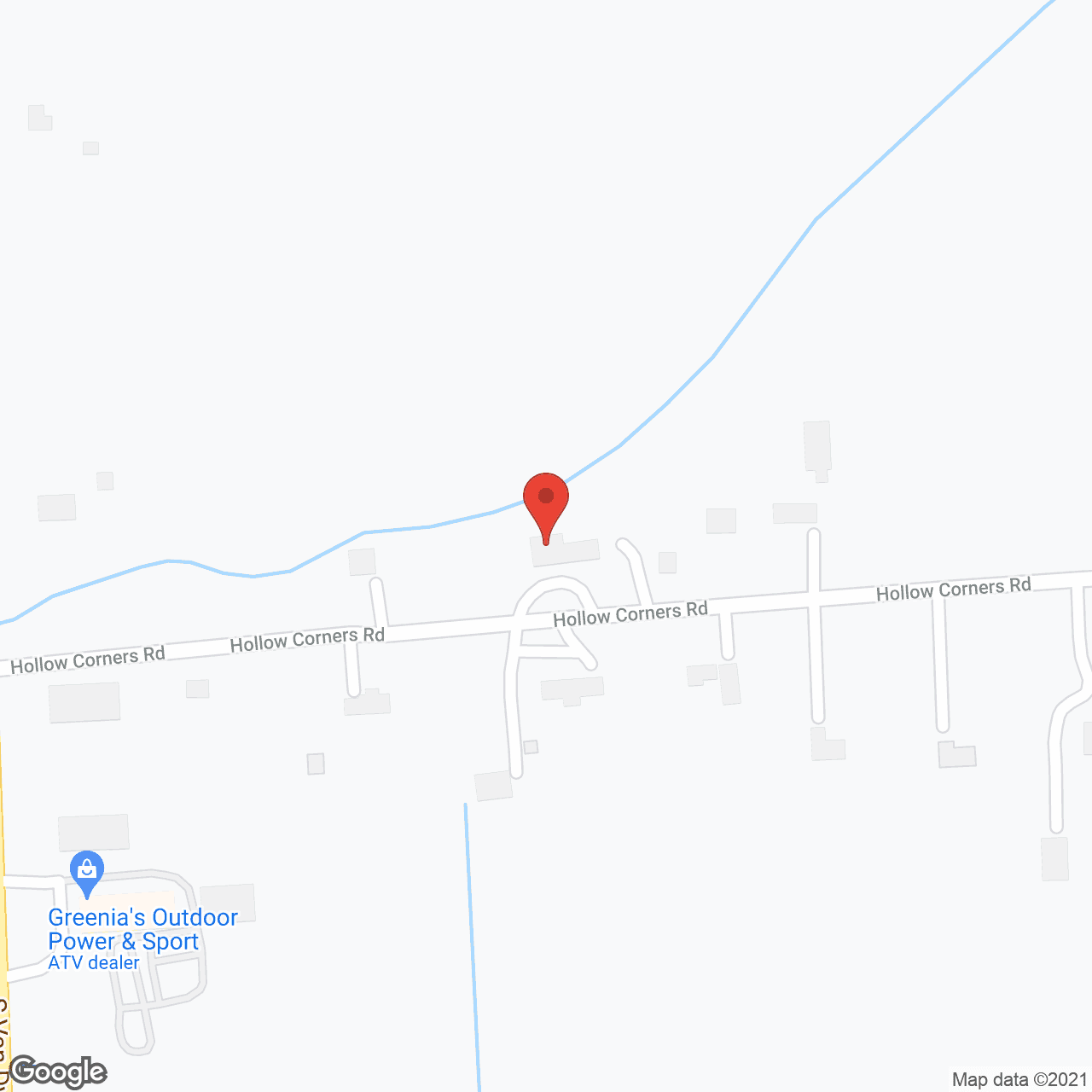 Map of the neighborhood around Hollow Corners Community House