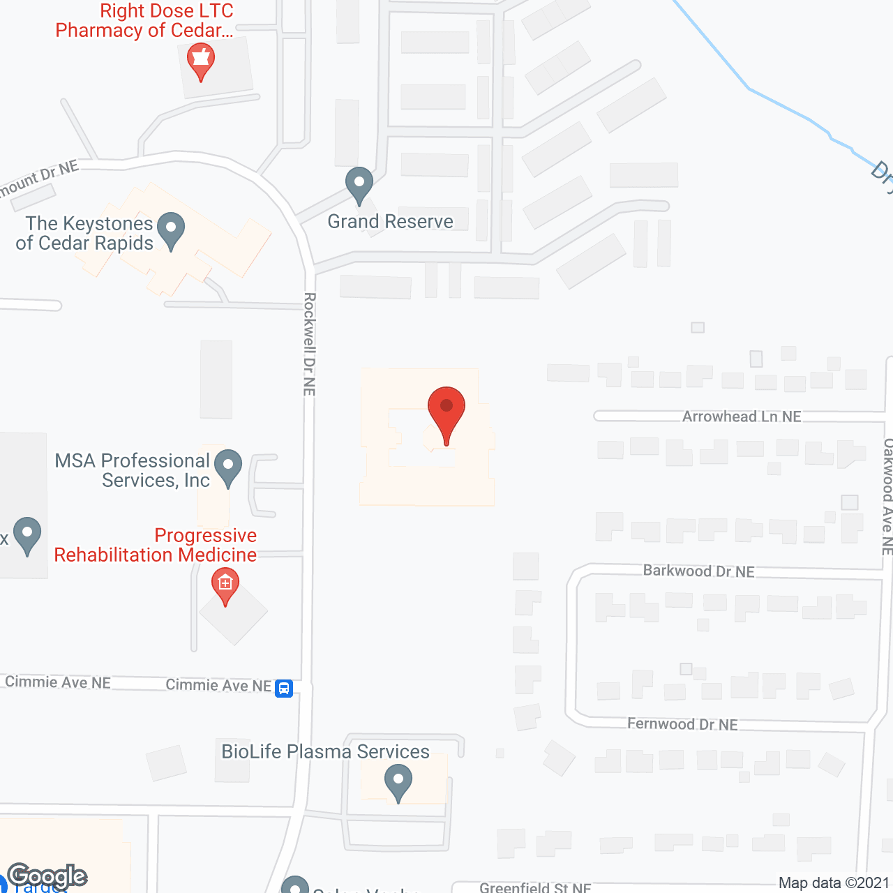 Map of the neighborhood around Keystone Place