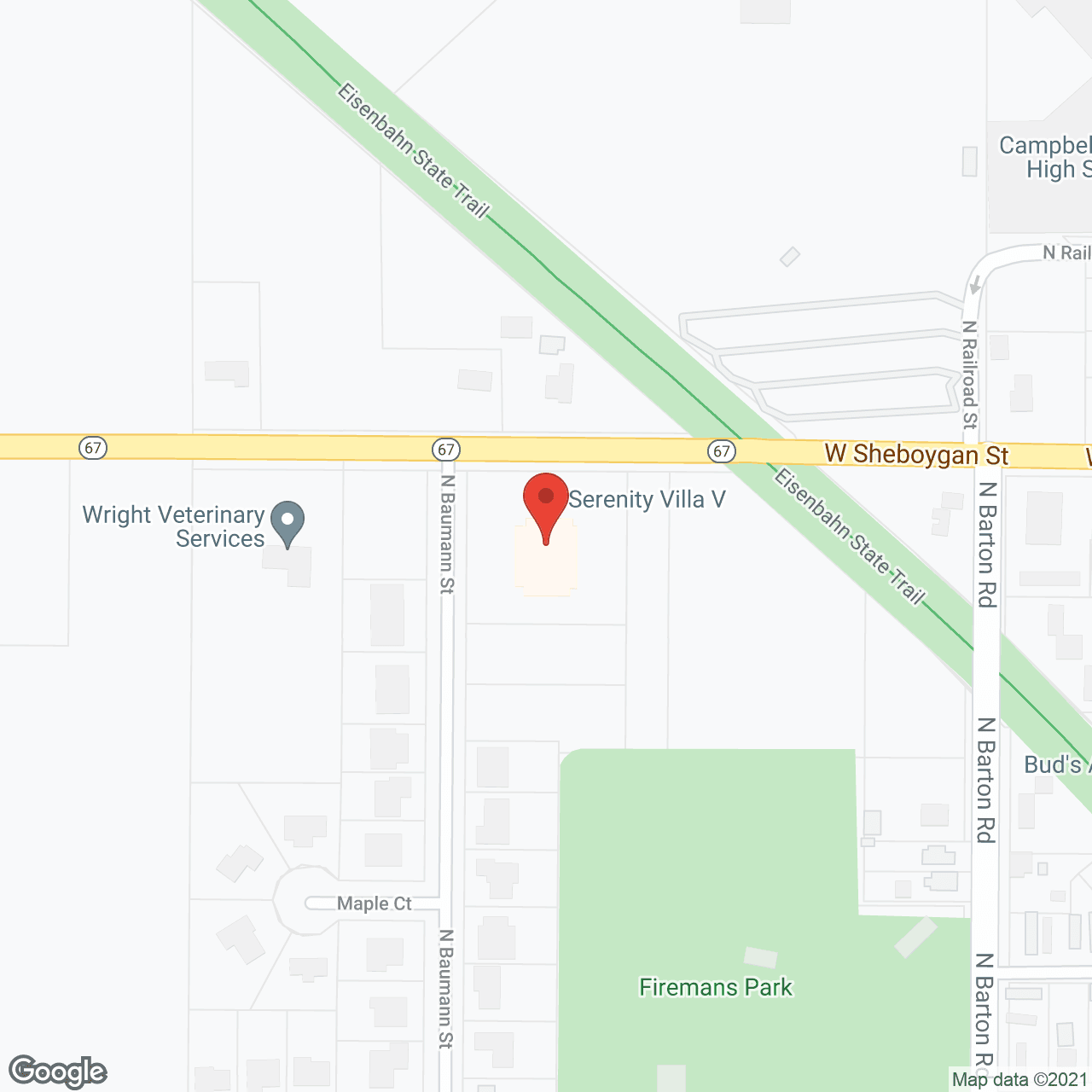 Map of the neighborhood around Ivy Manor Campbellsport