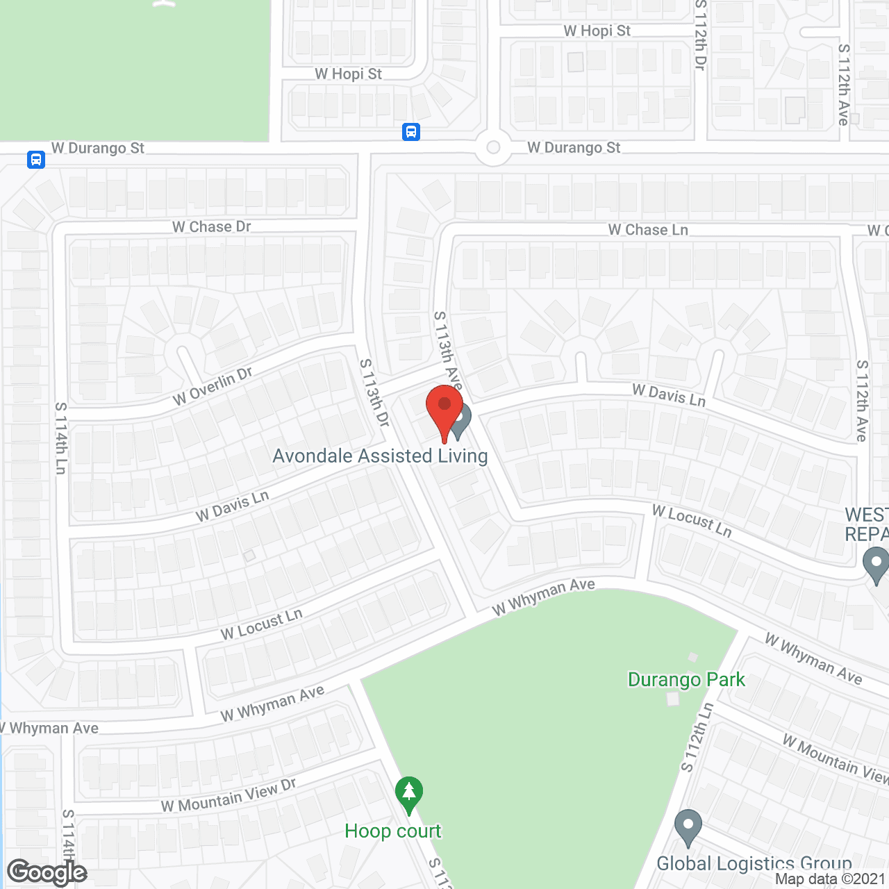 Map of the neighborhood around Twilight Haven II