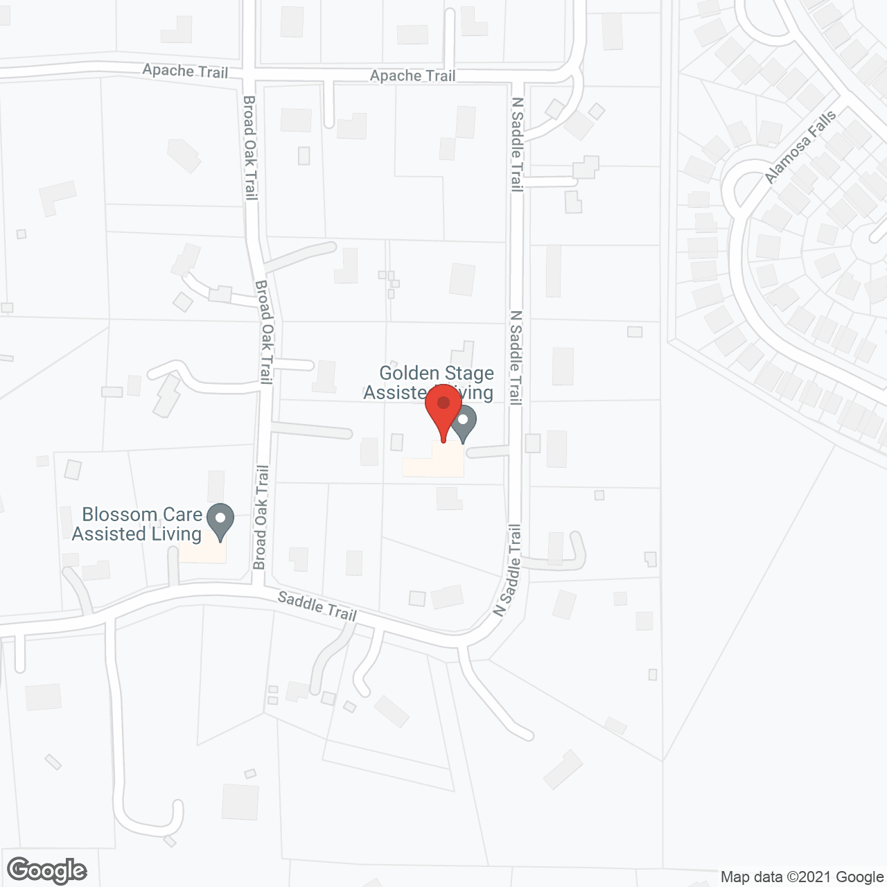 Map of the neighborhood around Golden Stage Assisted Living