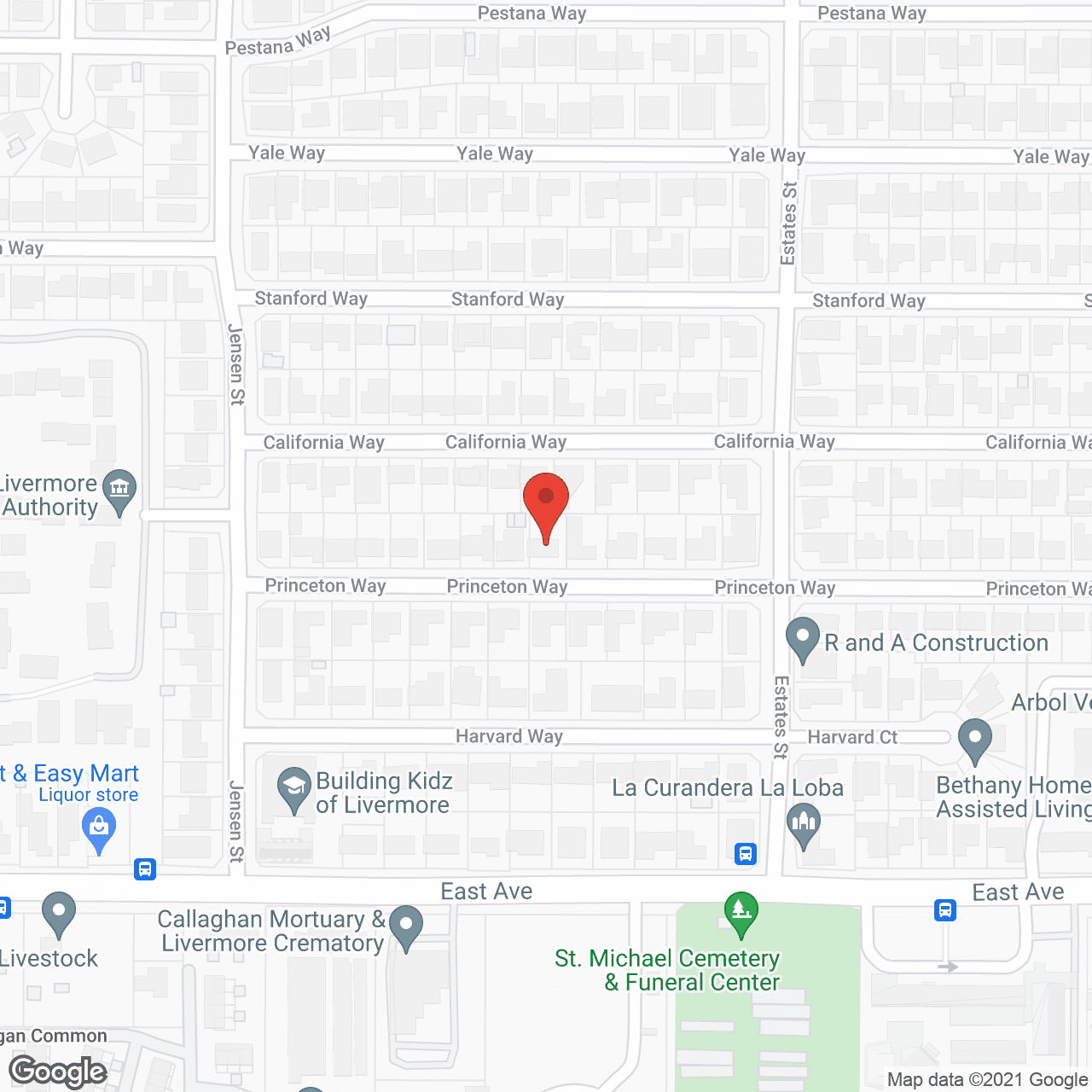 Map of the neighborhood around Valleycrest Home