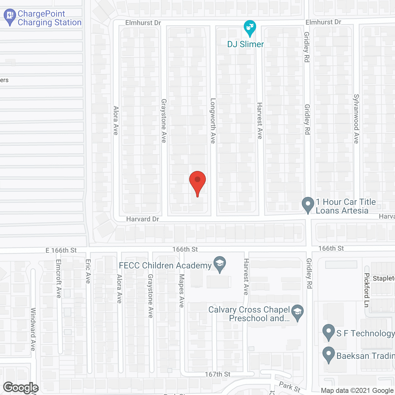 Map of the neighborhood around Norwalk Longworth Home