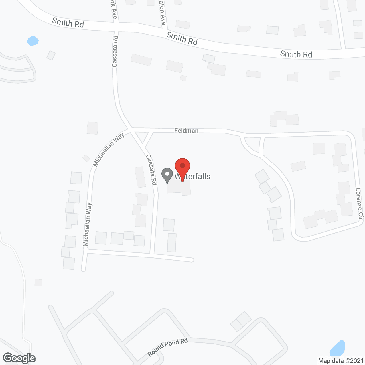 Map of the neighborhood around The Waterfalls
