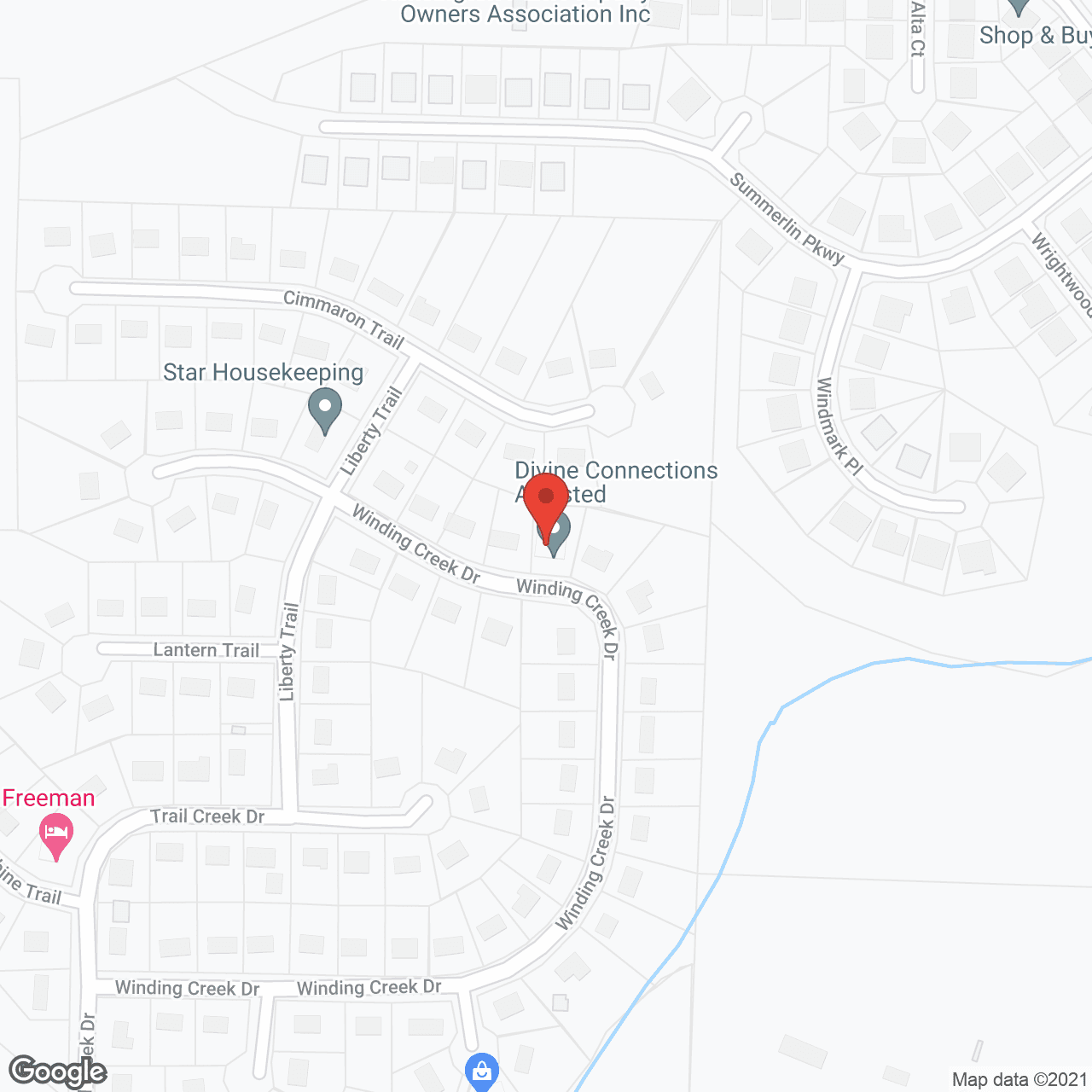 Map of the neighborhood around Divine Connections