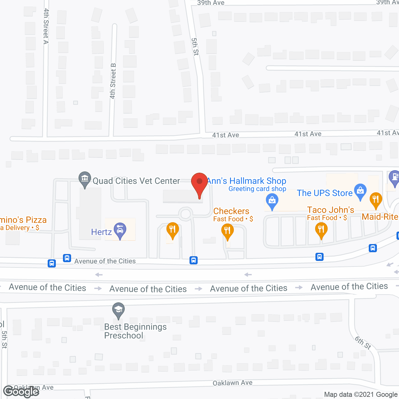 Map of the neighborhood around Ridgewood Towers