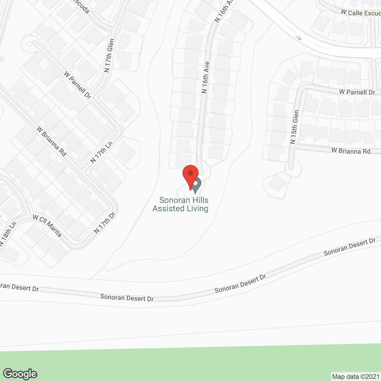Map of the neighborhood around Sonoran Hills