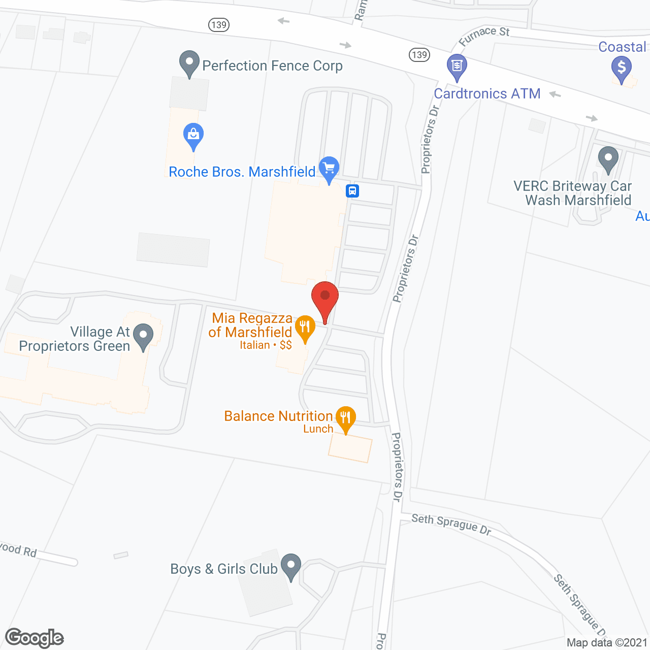 Map of the neighborhood around Village at Proprietors Green