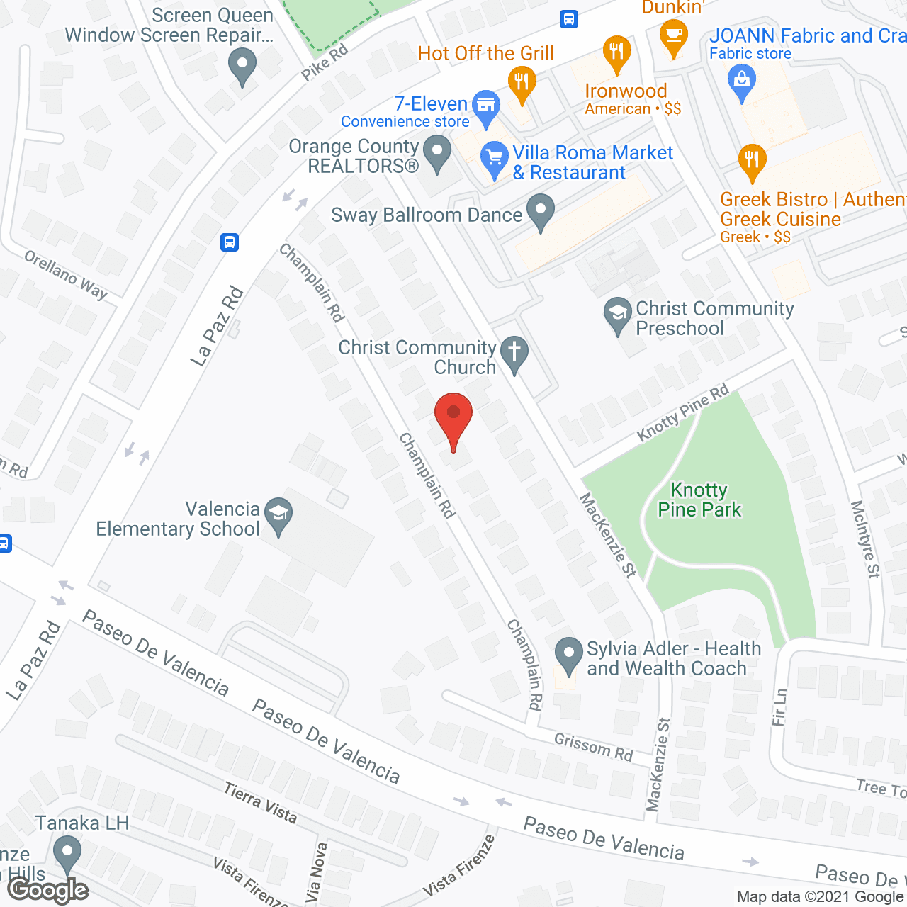 Map of the neighborhood around Exclusive Eldercare