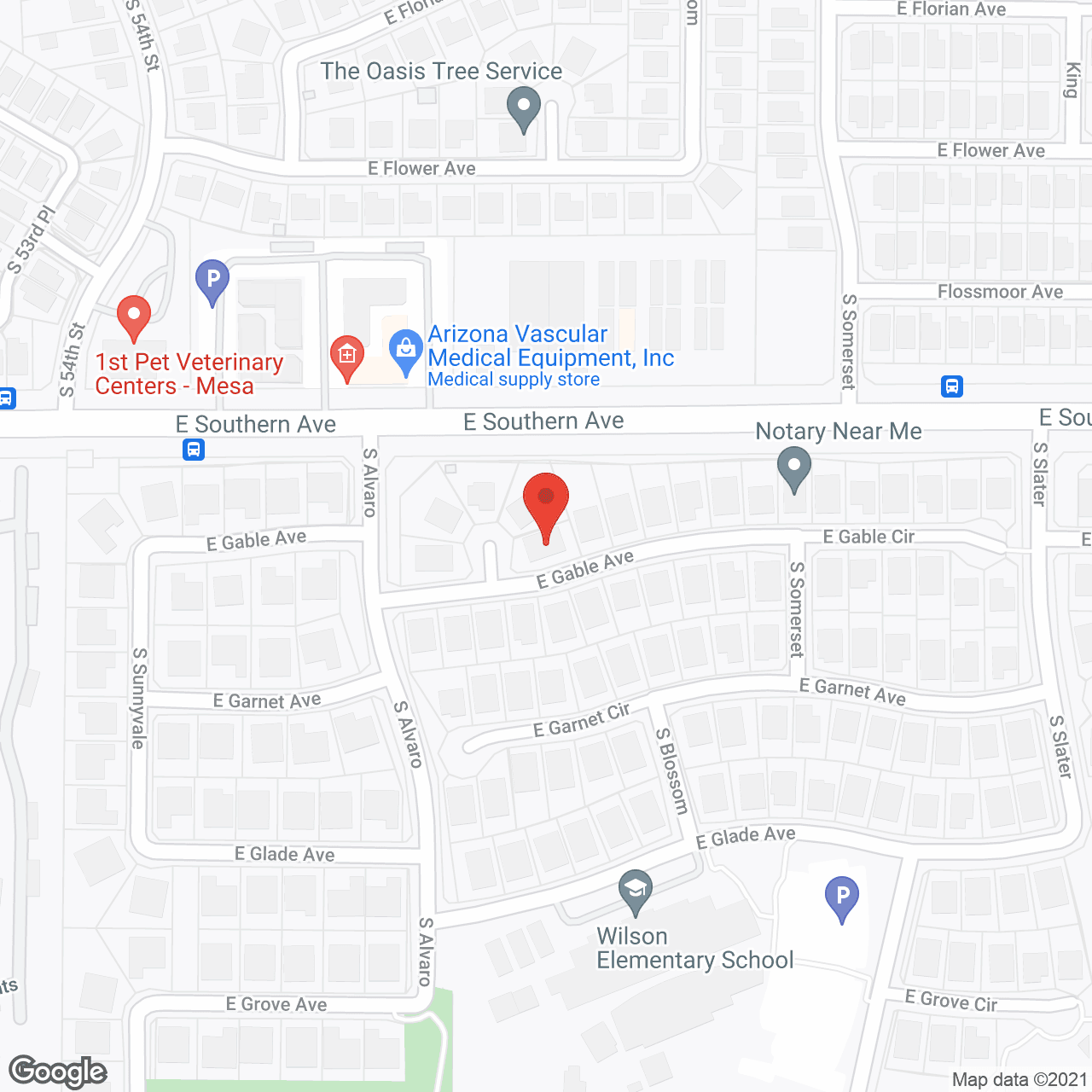 Map of the neighborhood around Pleasant Living