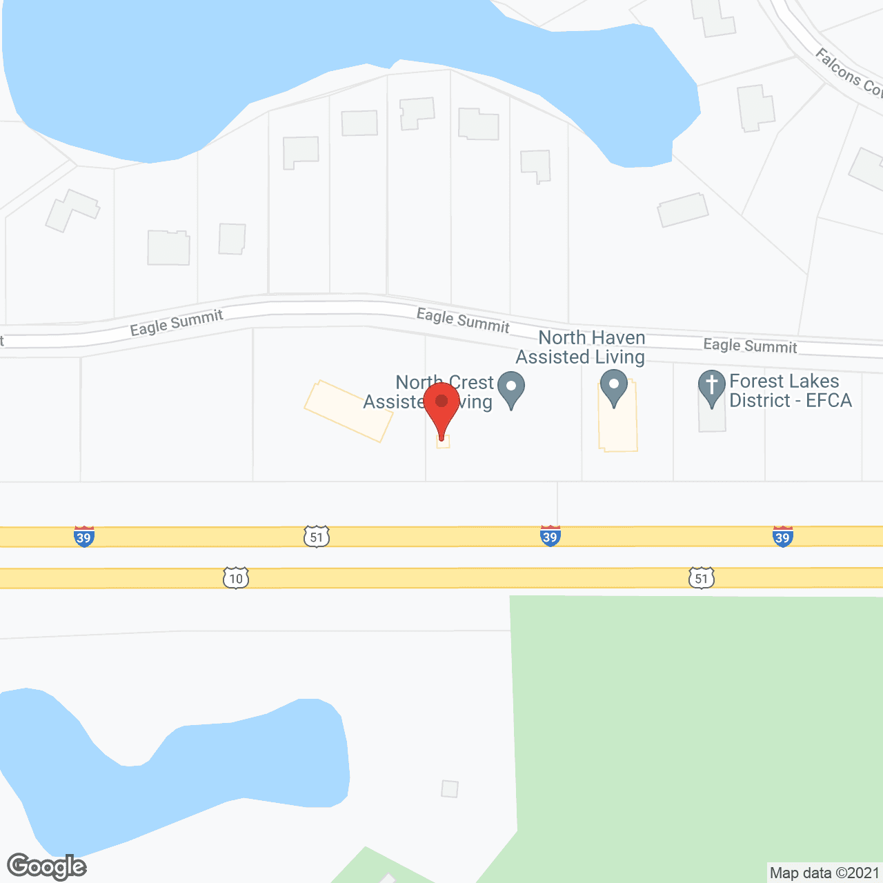 Map of the neighborhood around North Crest/North Haven/North Ridge