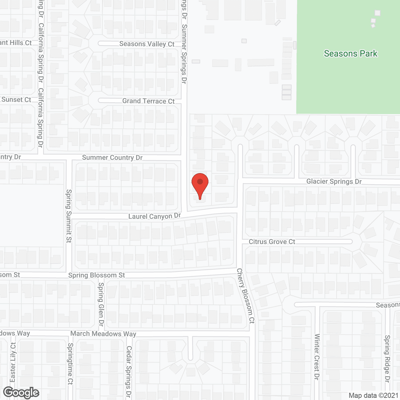 Map of the neighborhood around Summer Springs Board and Care