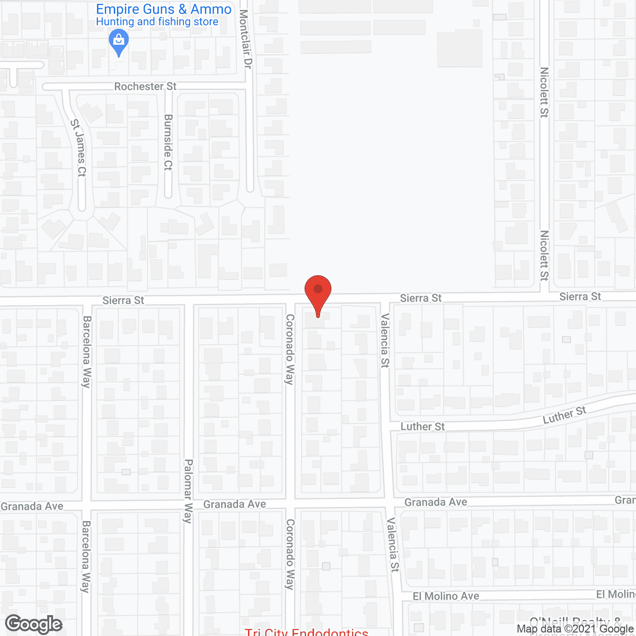 Map of the neighborhood around Inland Empire Elderly Care, INC.