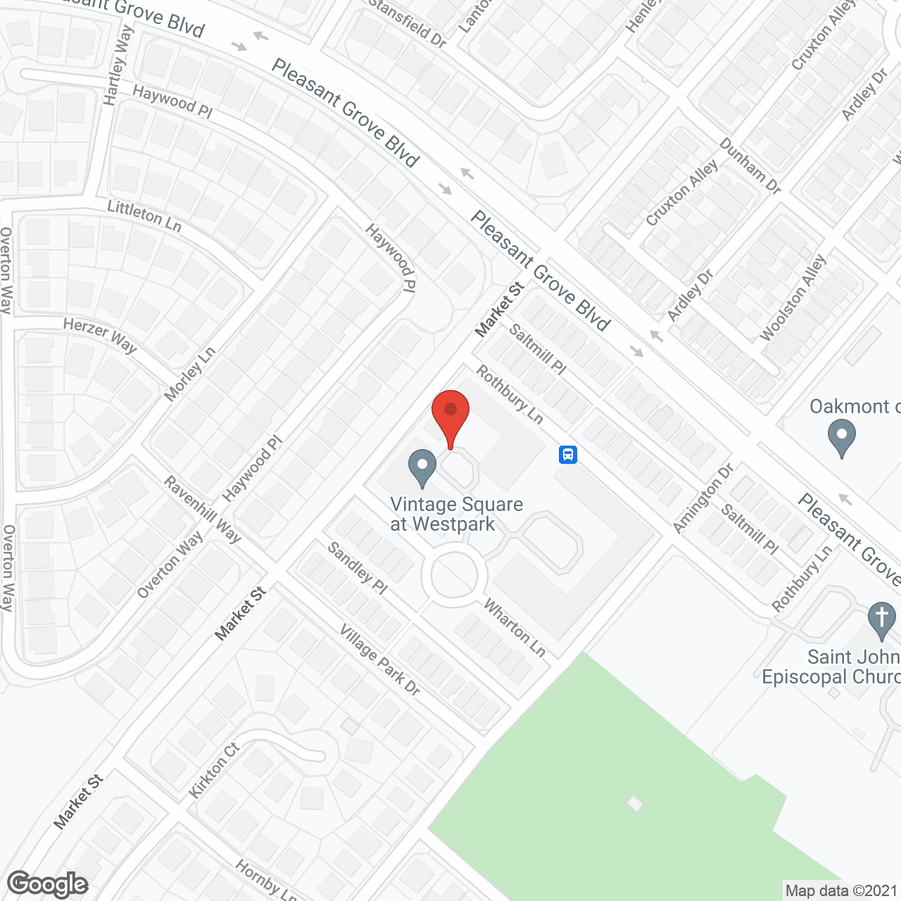 Map of the neighborhood around Vintage Square at Westpark