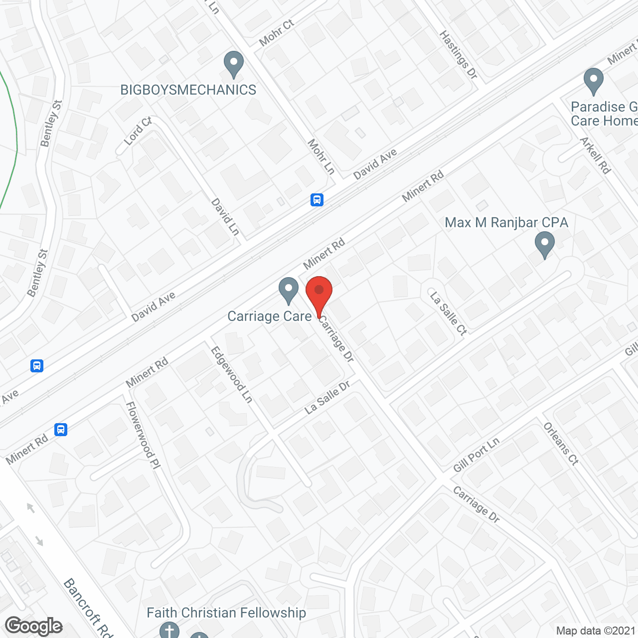 Map of the neighborhood around Carriage Care