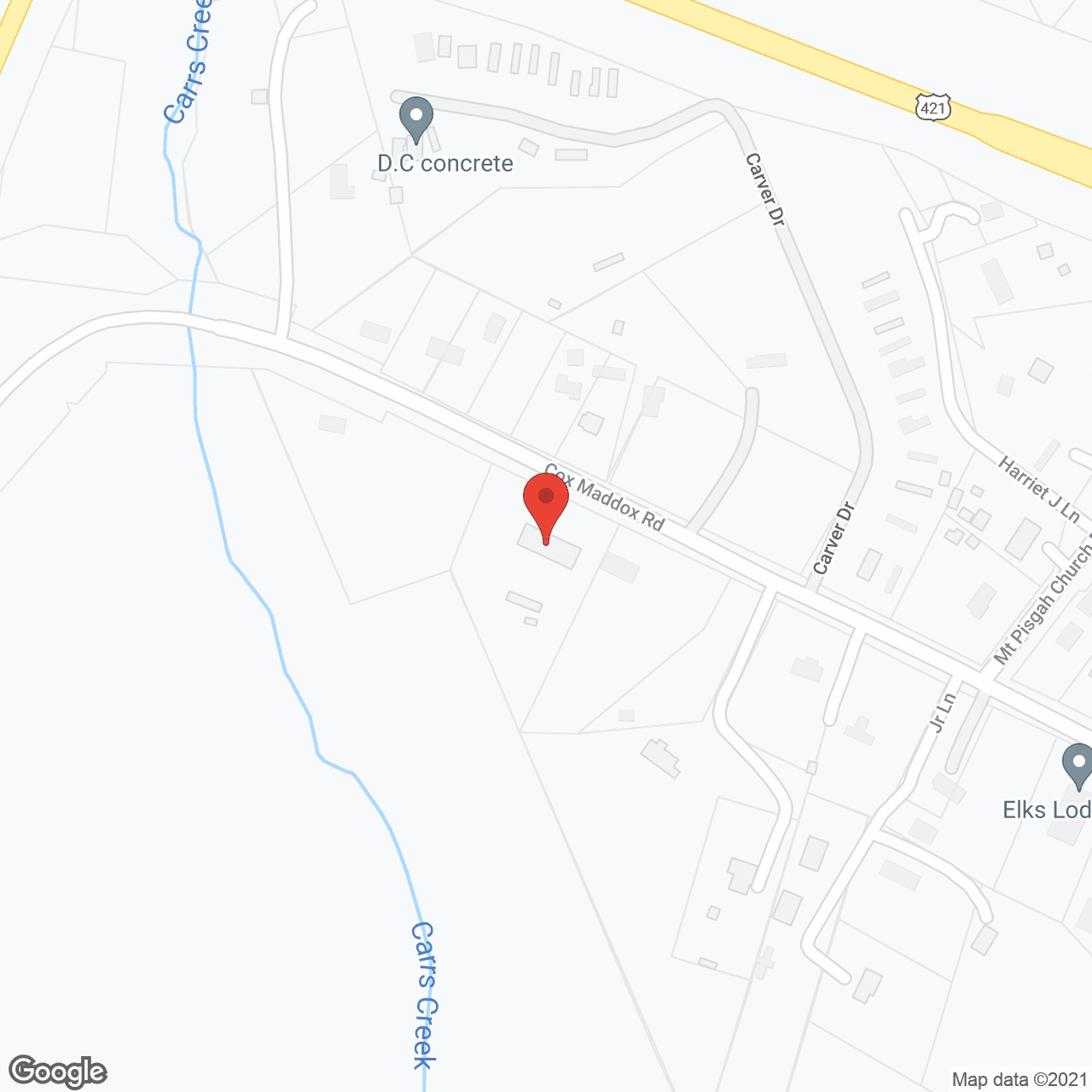 Map of the neighborhood around AN and FC's Residential Care