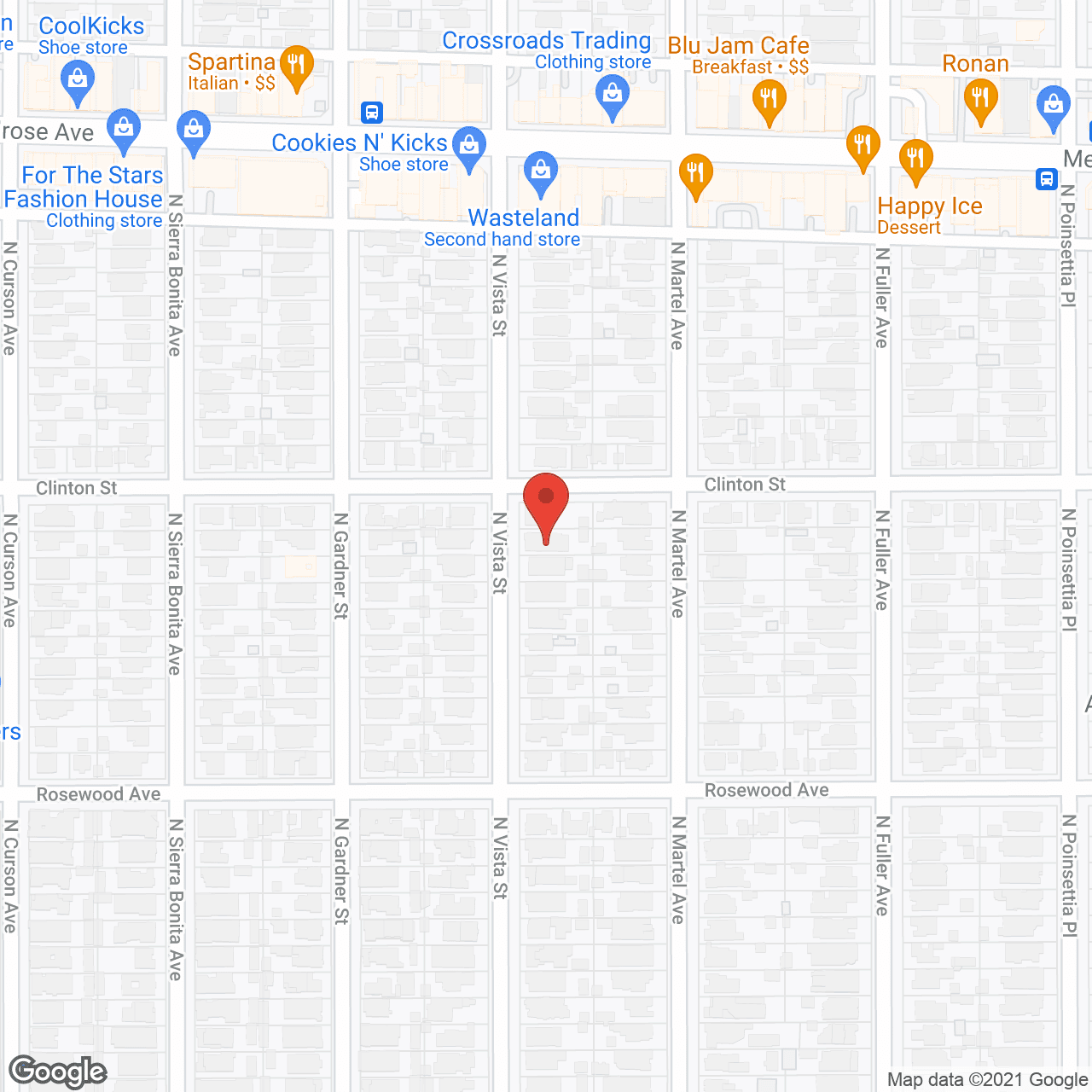 Map of the neighborhood around Sierra Bonita Board and Care #3