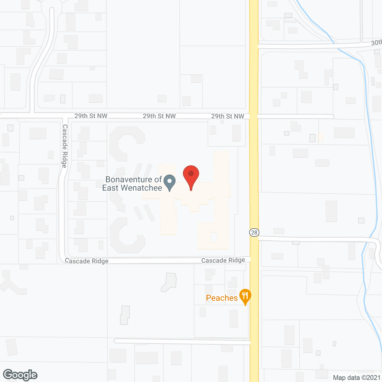 Map of the neighborhood around Bonaventure of East Wenatchee