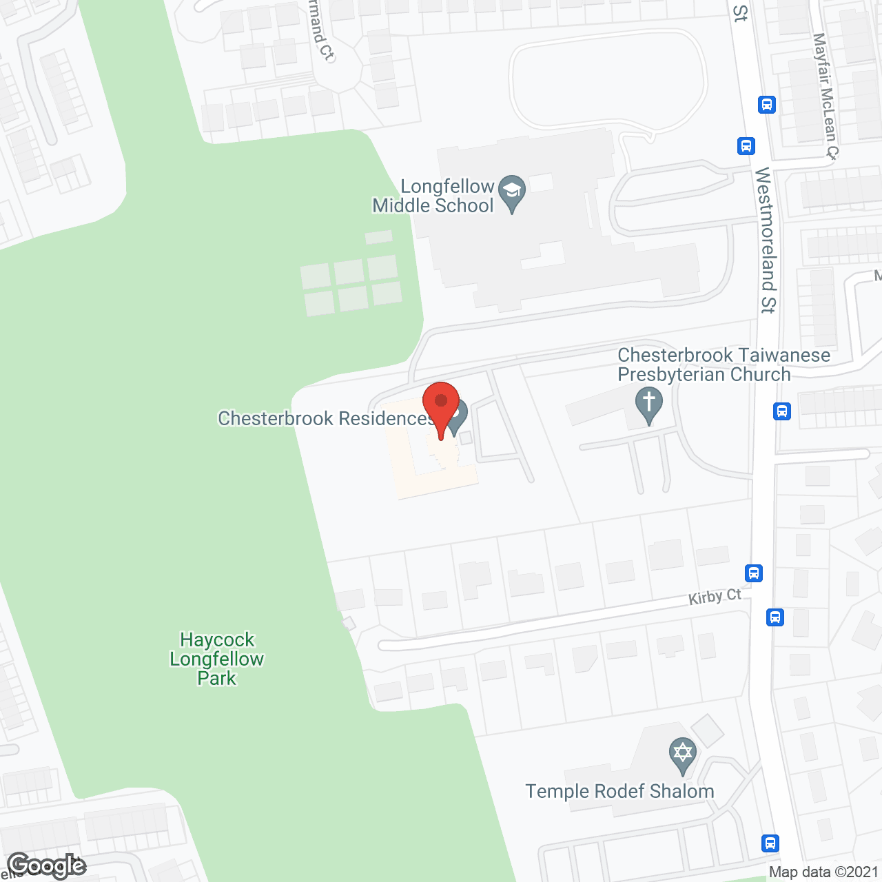Map of the neighborhood around Chesterbrook Residences