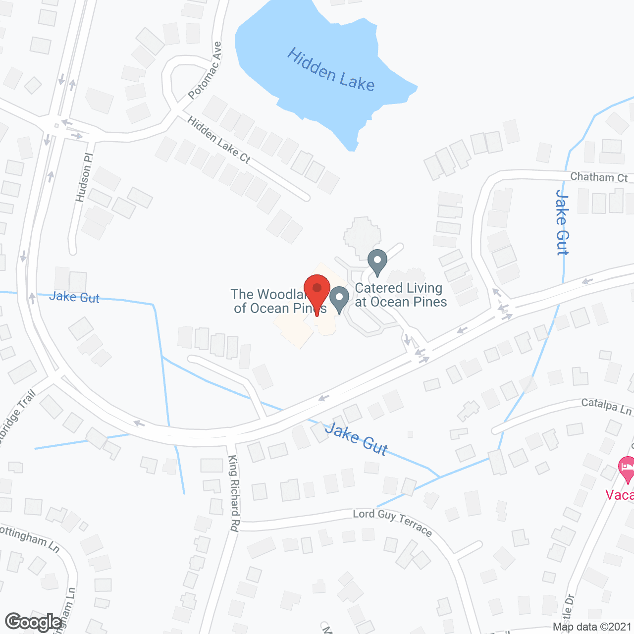 Map of the neighborhood around Catered Living at Ocean Pines