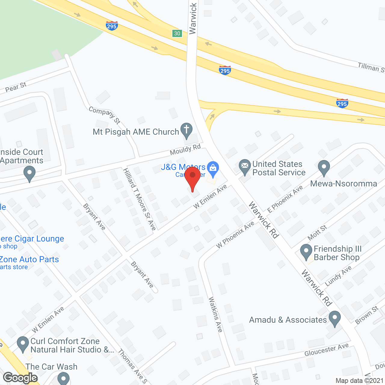 Map of the neighborhood around The Fisher House