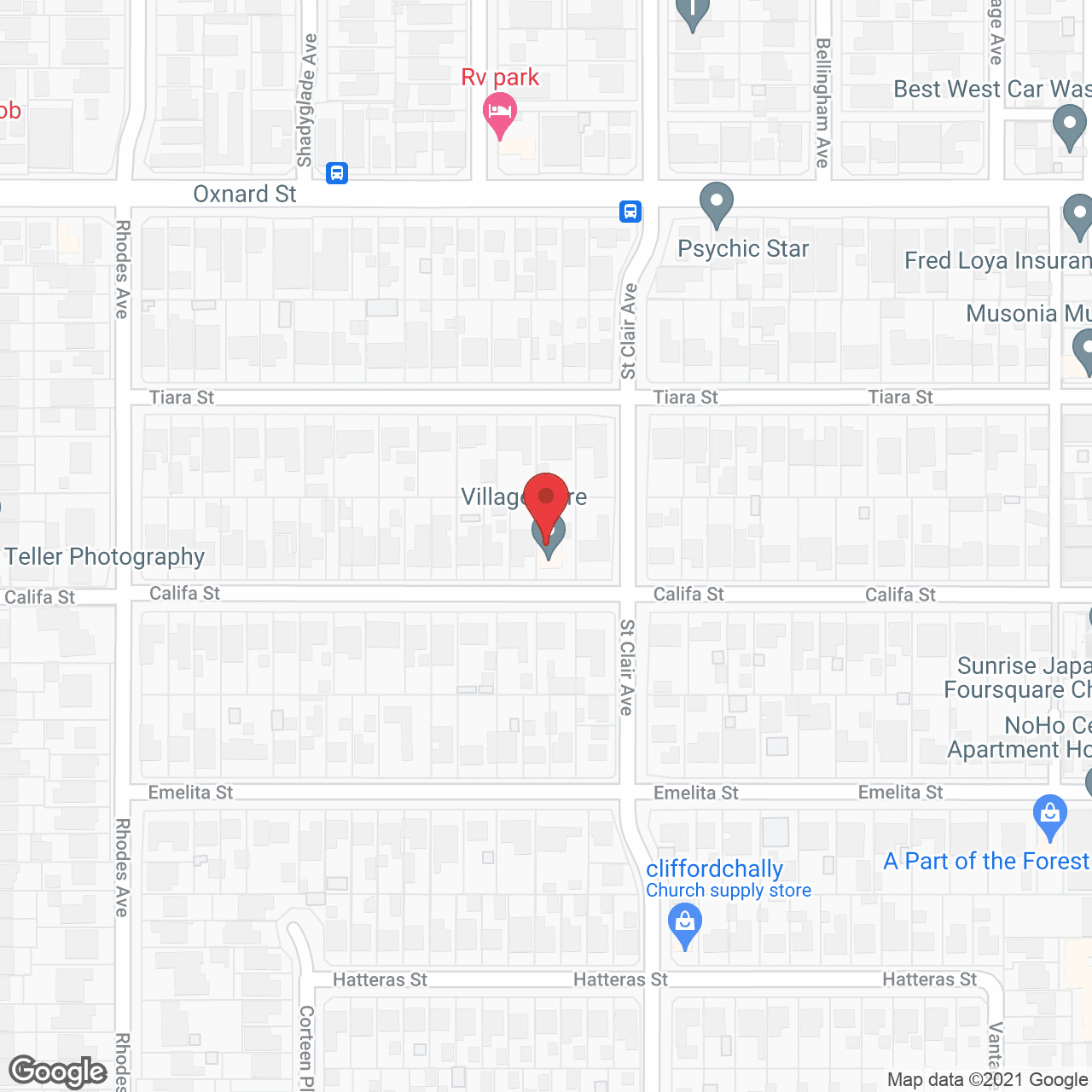 Map of the neighborhood around Village Care