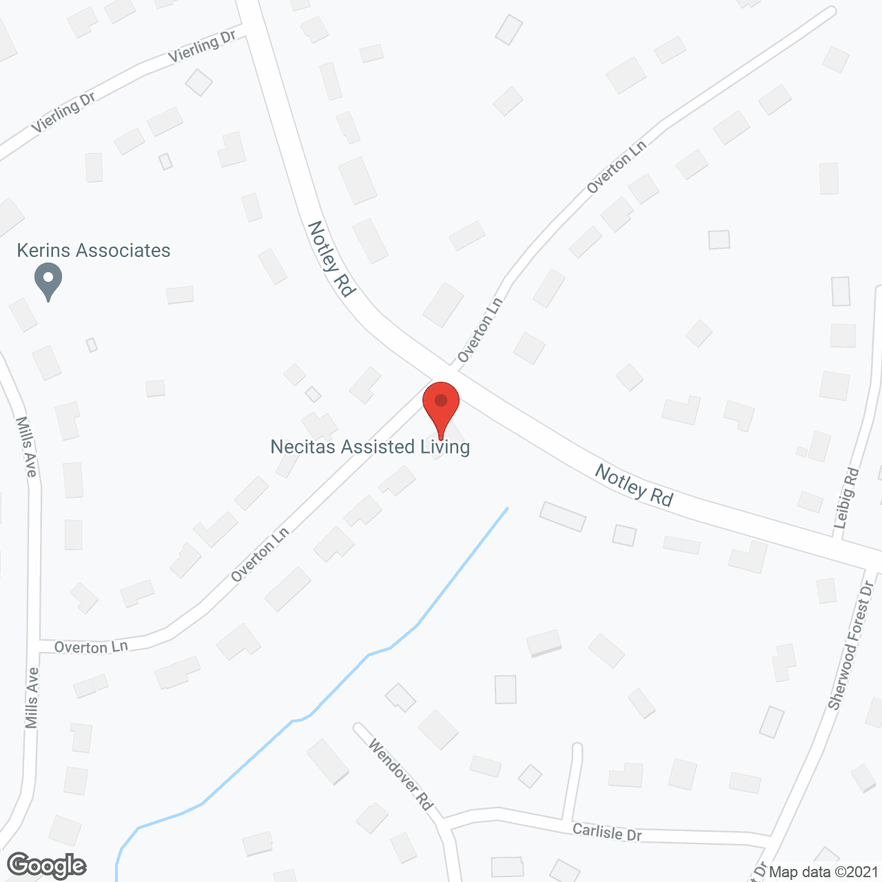 Map of the neighborhood around Necitas Assisted Living I