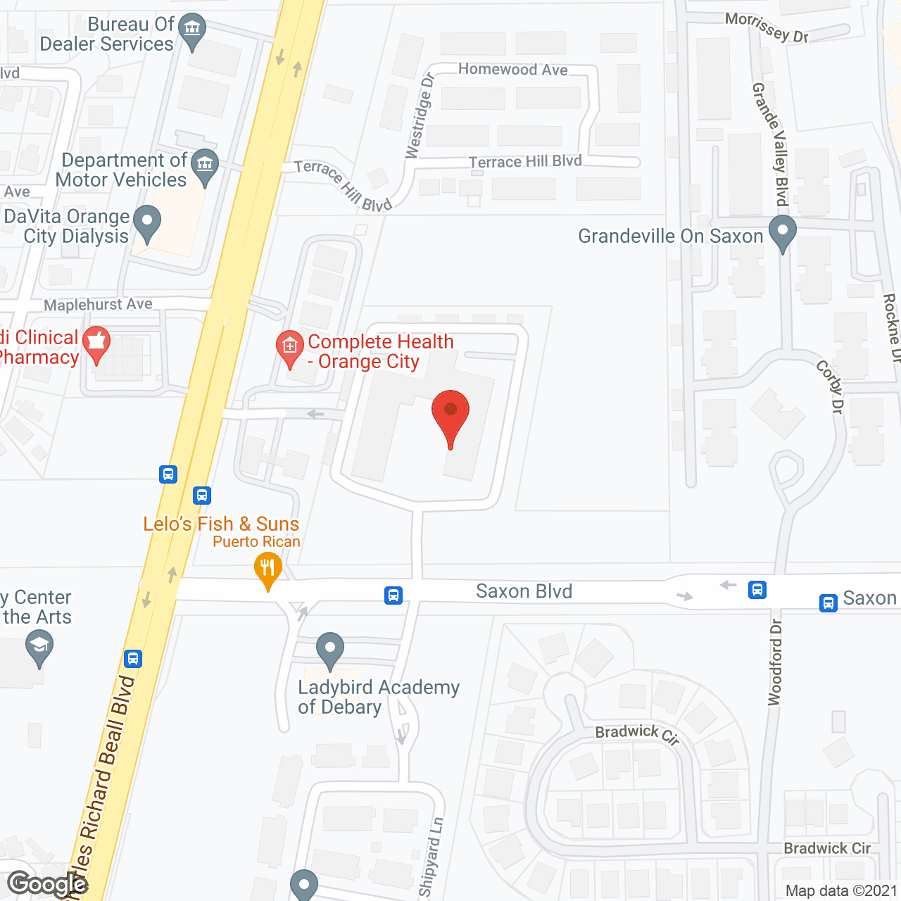 Map of the neighborhood around Villa Grande on Saxon