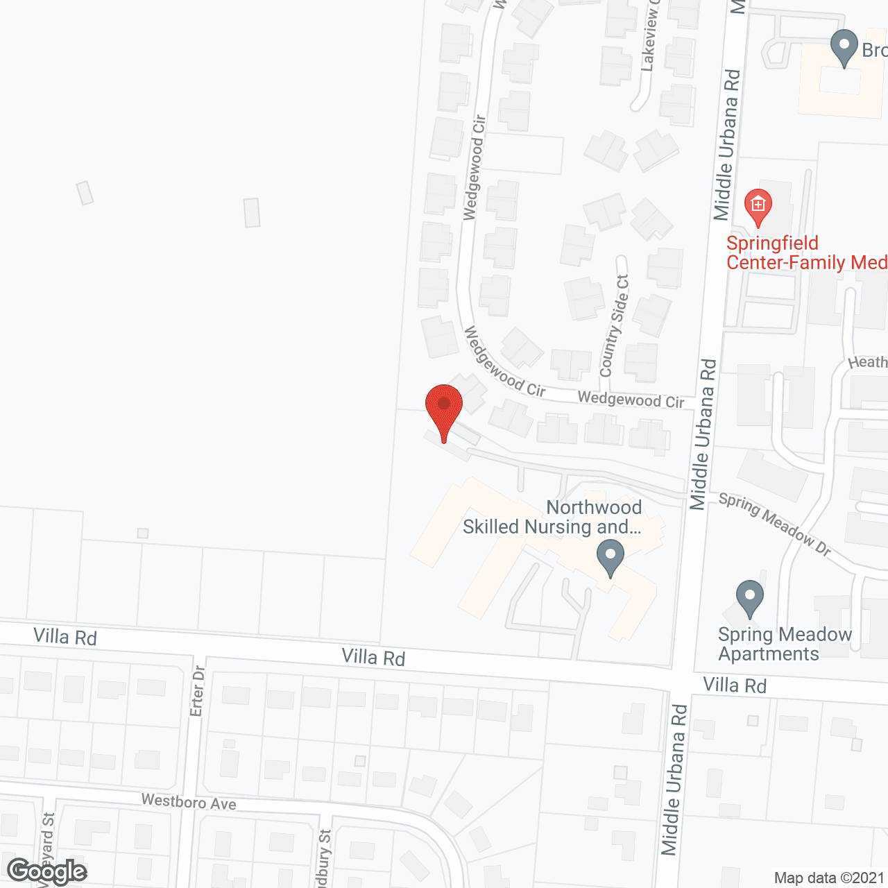 Map of the neighborhood around Northwood Assisted Living