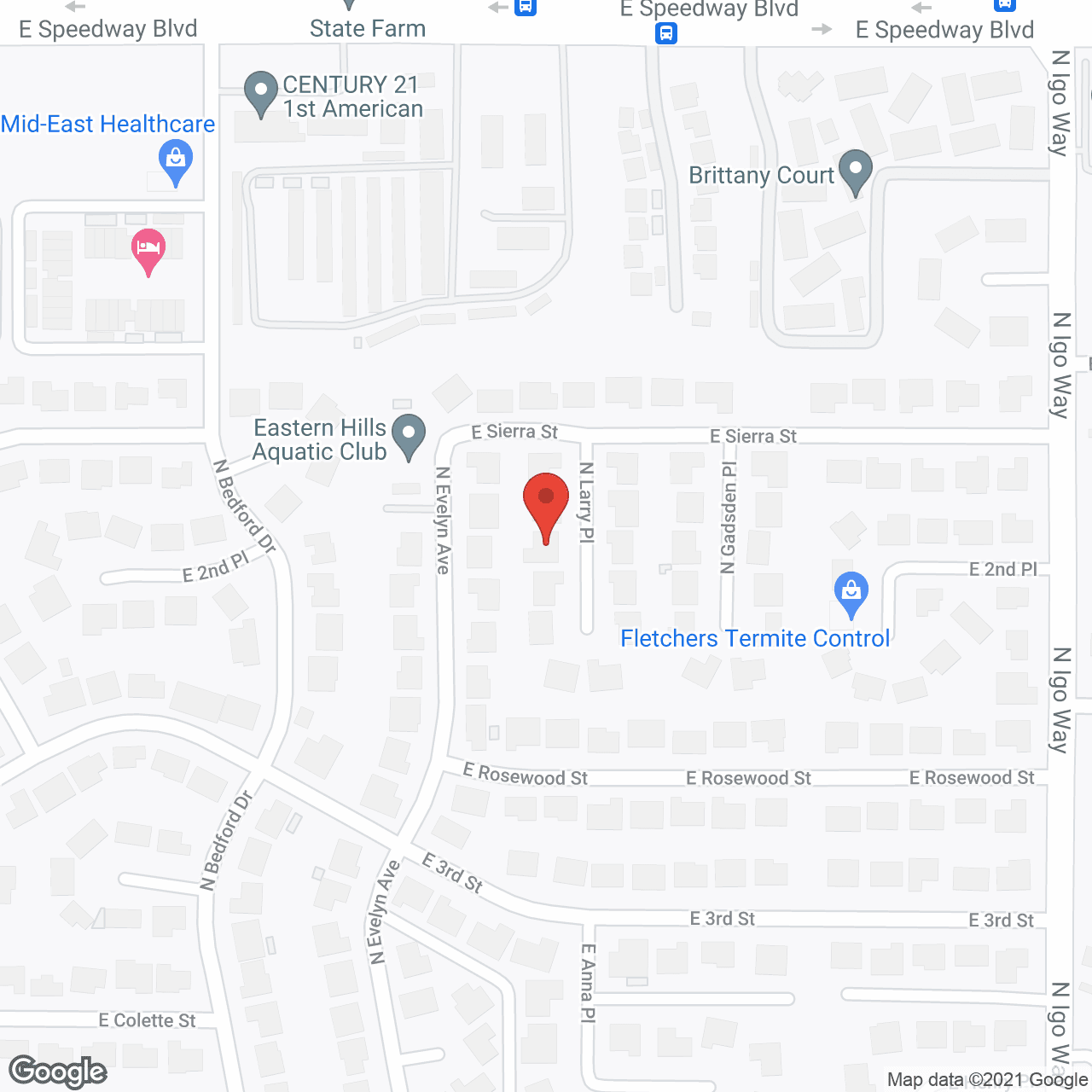 Map of the neighborhood around Patsy Arandia AFC Home
