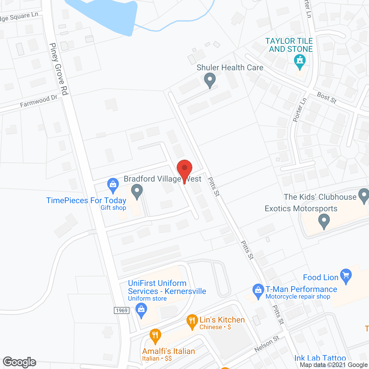 Map of the neighborhood around The Gardens at Bradford Village