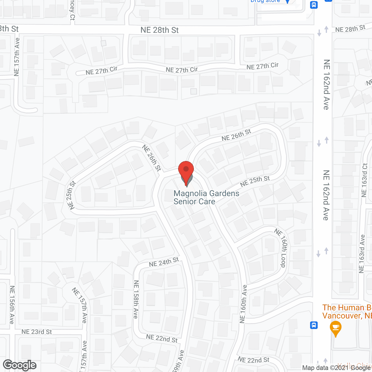 Map of the neighborhood around Magnolia Gardens Senior Care Home
