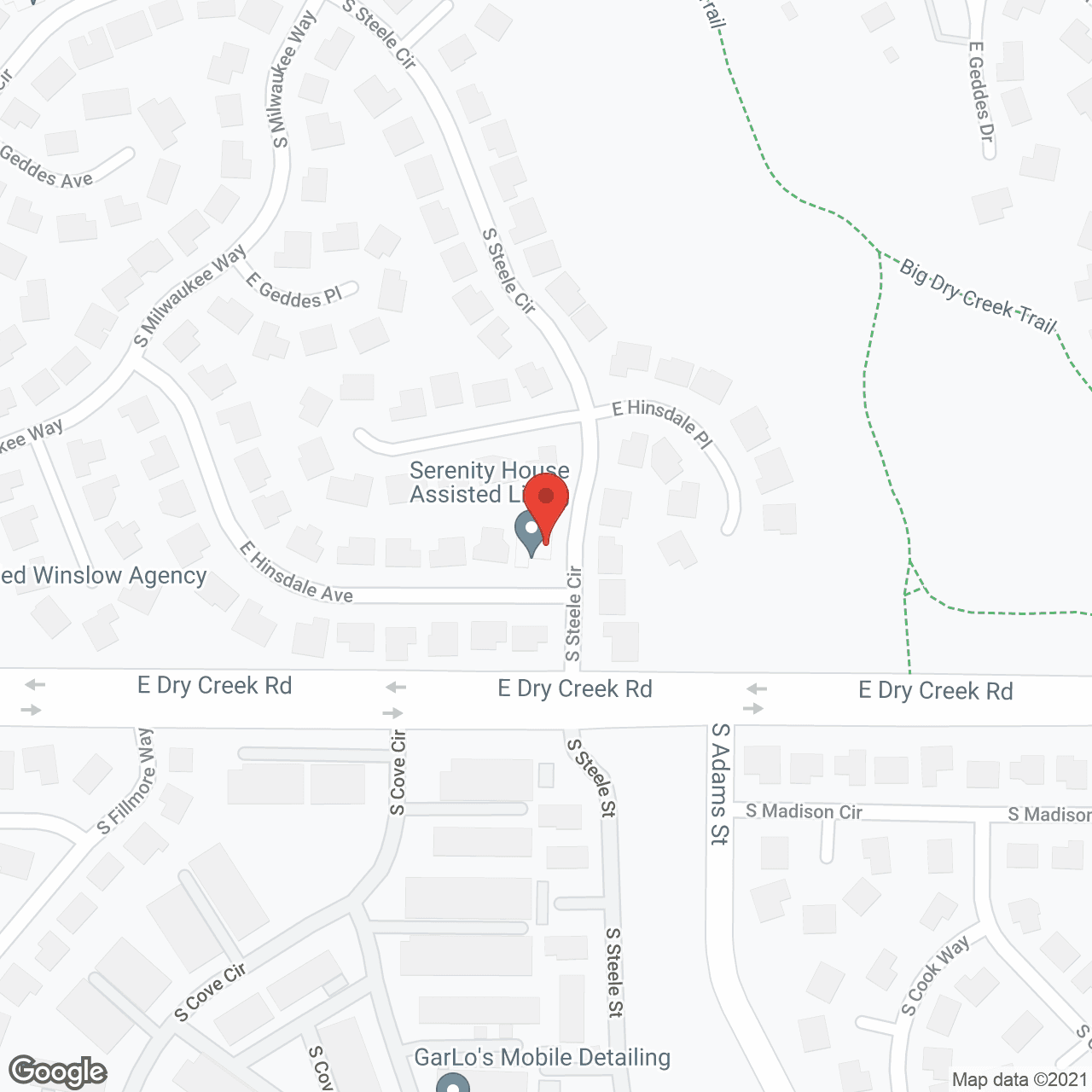 Map of the neighborhood around Serenity House Assisted Living Hinsdale