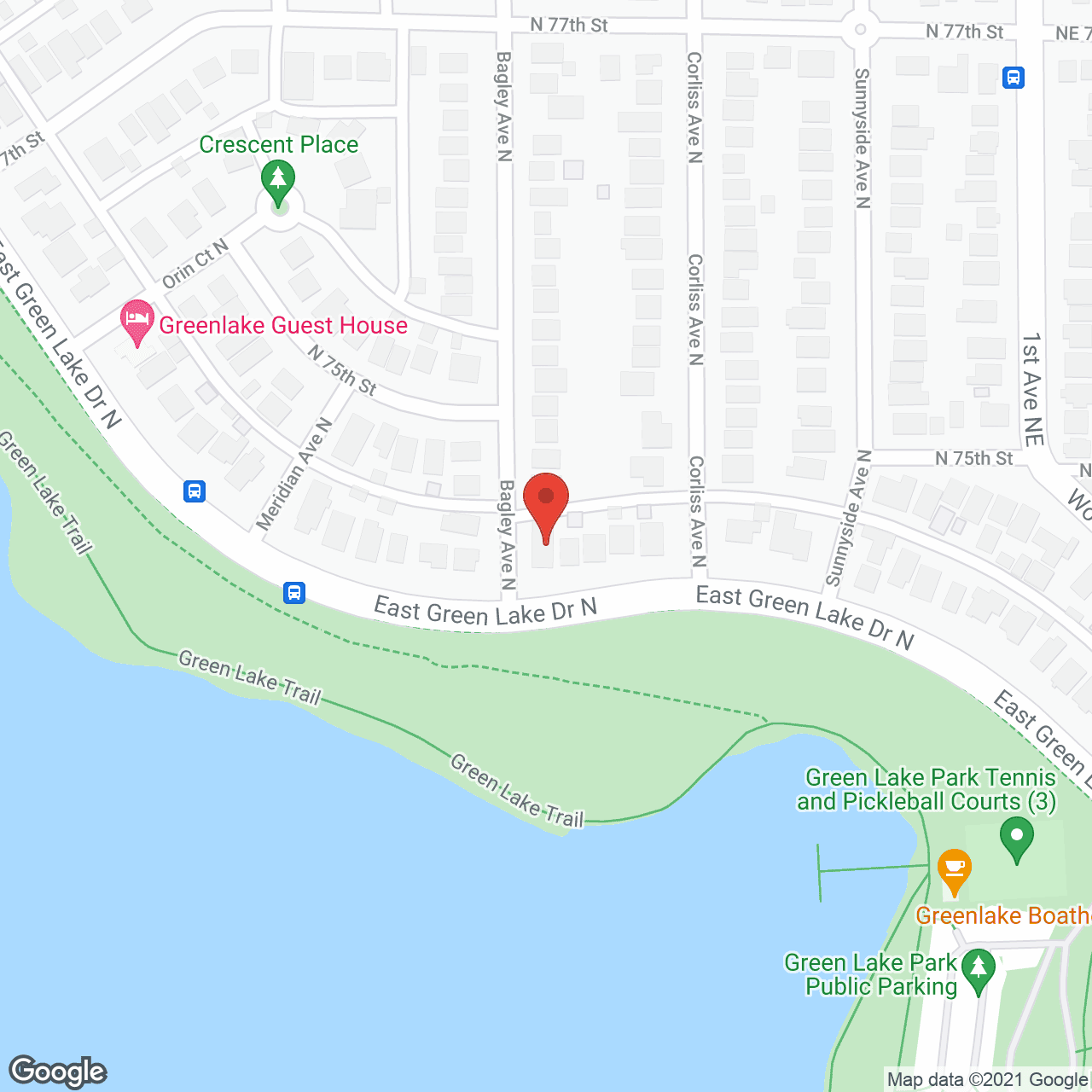 Map of the neighborhood around Evergreen Park AFH - Greenlake