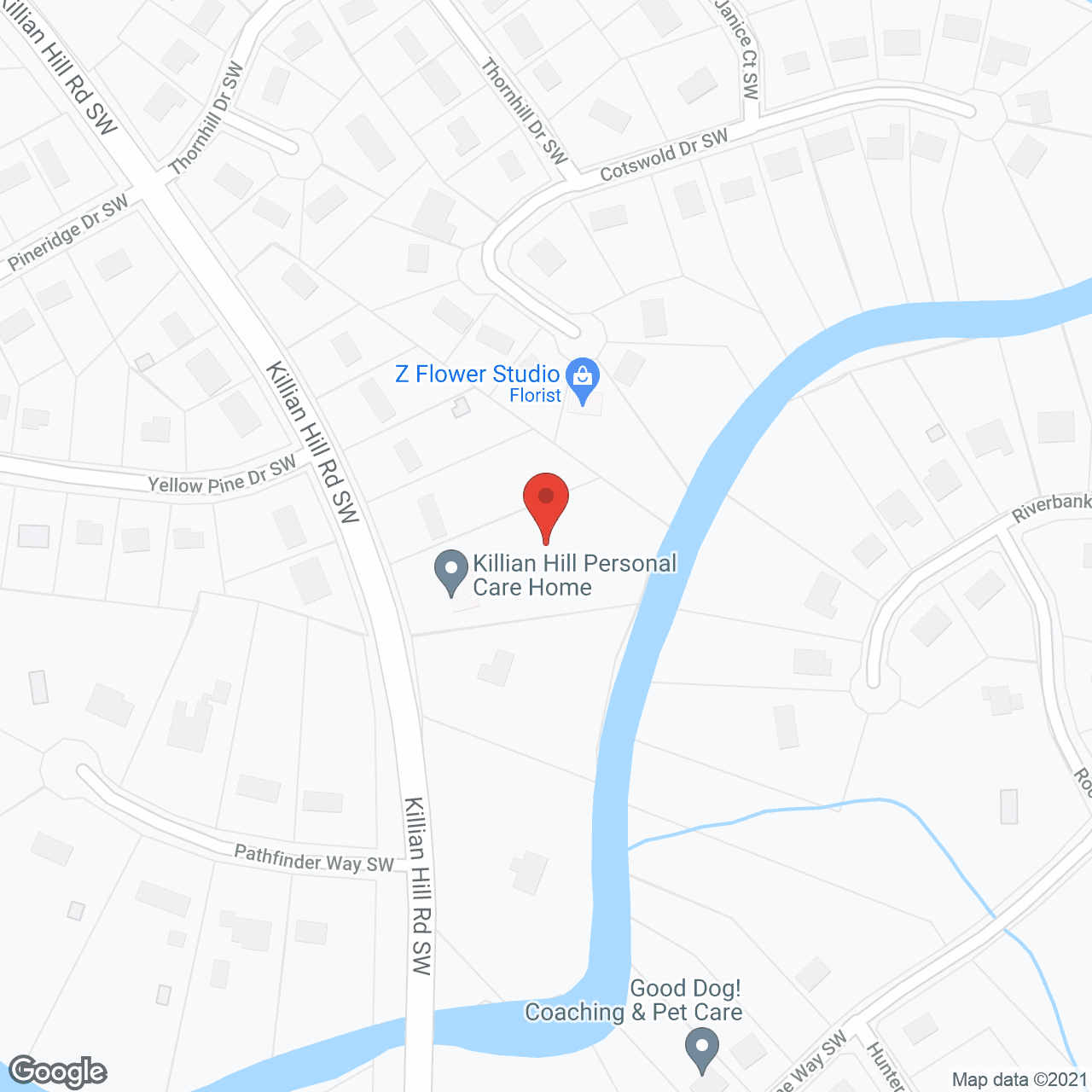 Map of the neighborhood around Killian Hill Personal Care Home