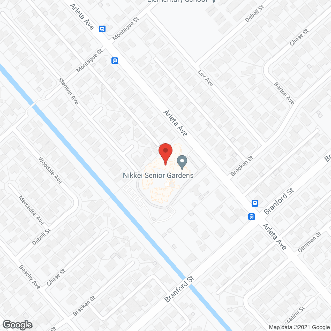 Map of the neighborhood around Nikkei Senior Gardens by Cogir