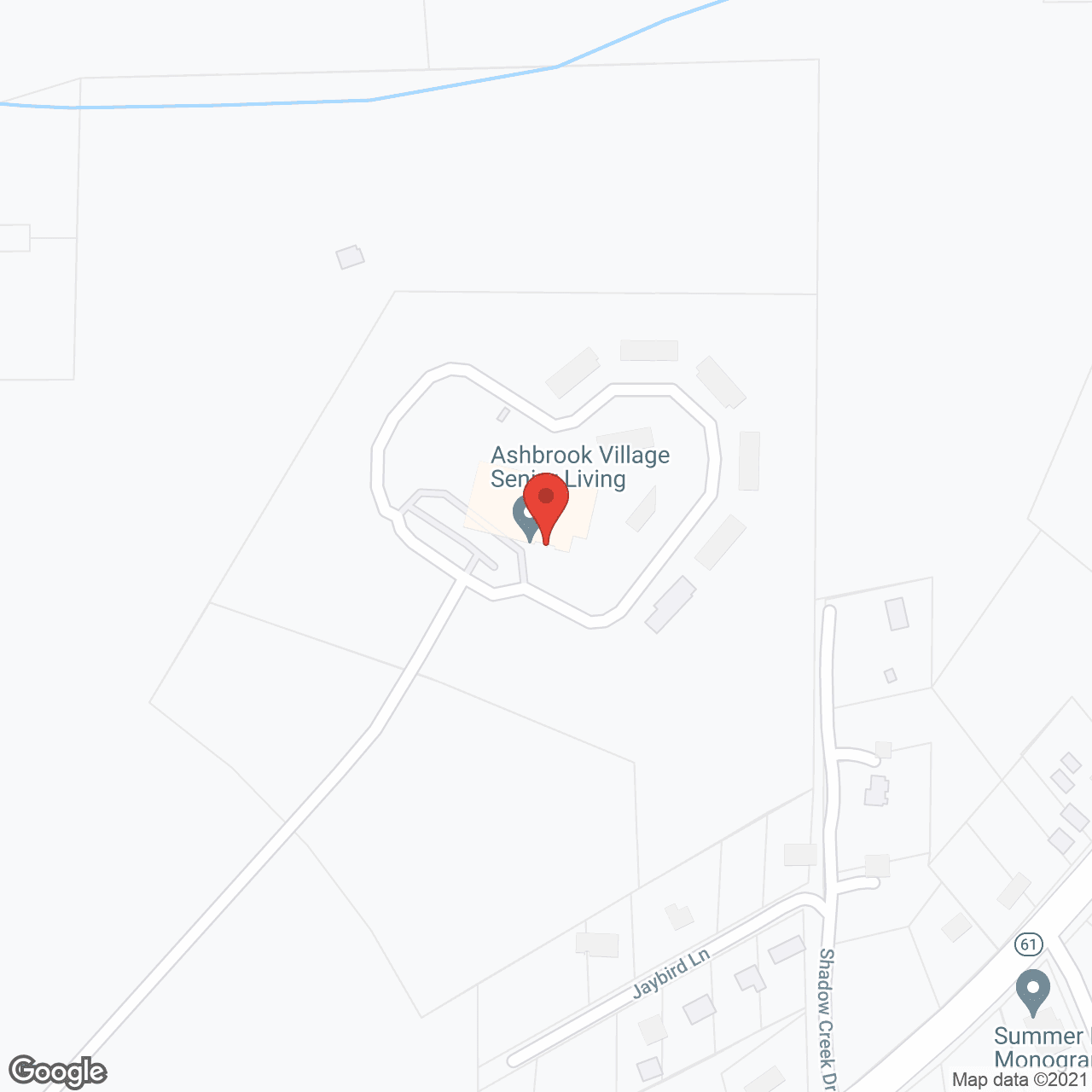 Map of the neighborhood around Ashbrook Village