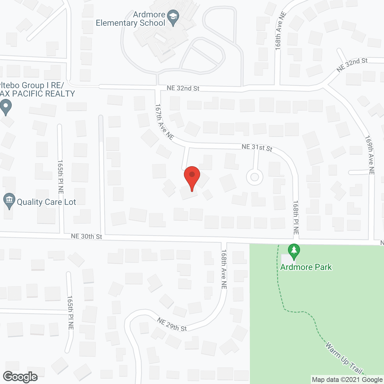 Map of the neighborhood around Ardmore Senior Care