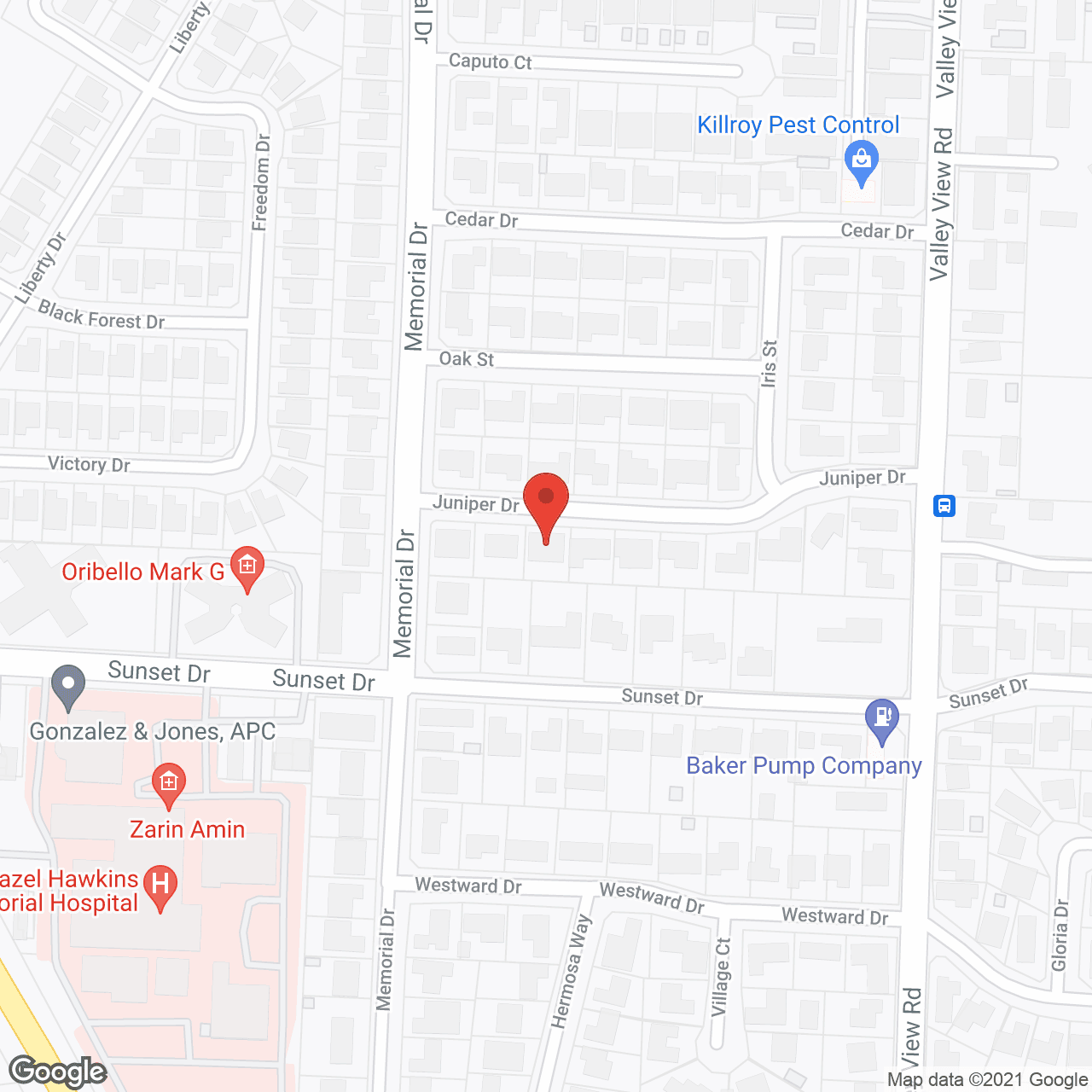 Map of the neighborhood around Tri Angels Assisted Living for Elderly