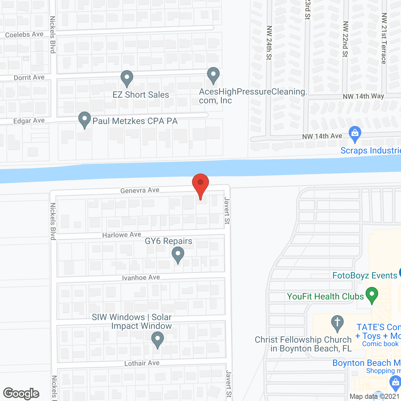 Map of the neighborhood around Tyval Assisted Living Facility