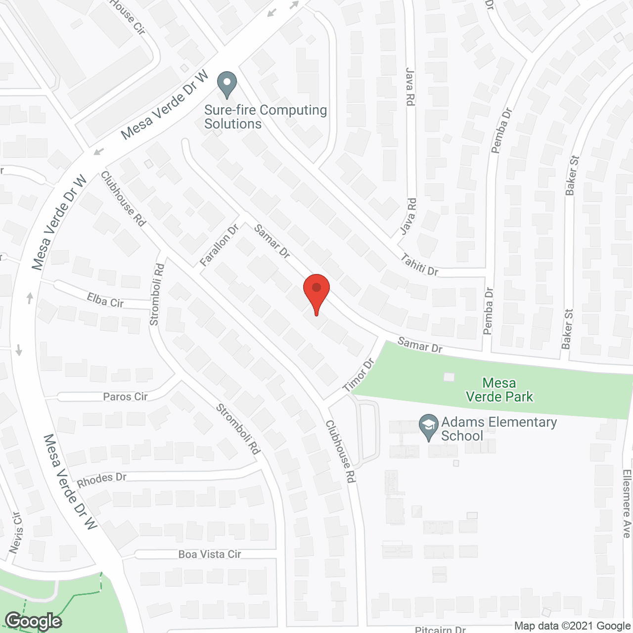 Map of the neighborhood around Star Dust Home