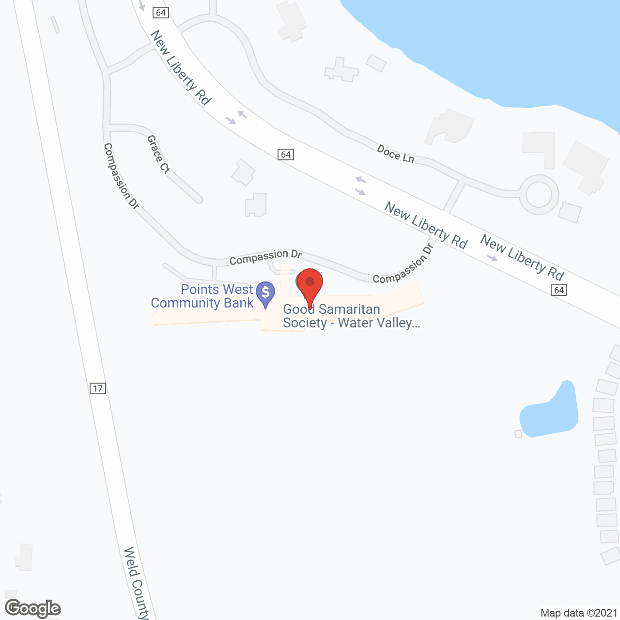 Map of the neighborhood around Good Samaritan Water Valley Resort