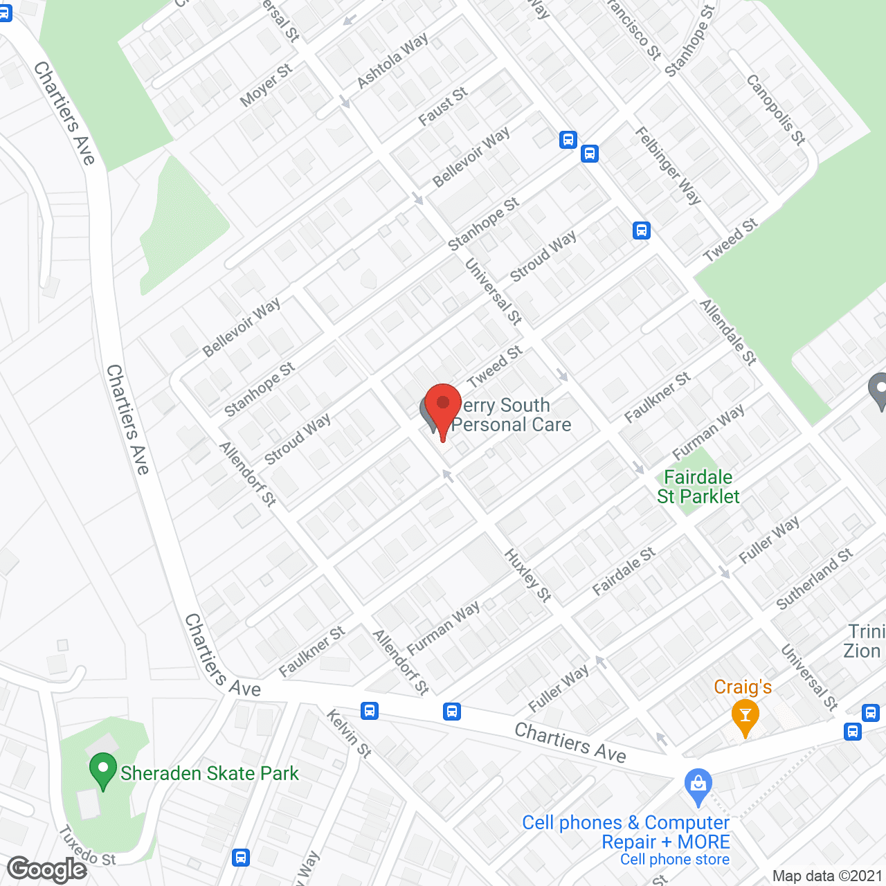 Map of the neighborhood around Perry South Personal Care Home