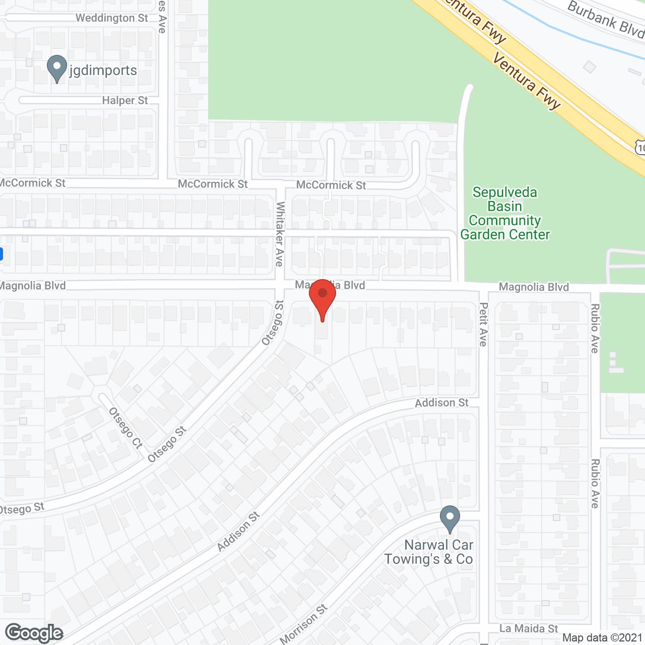 Map of the neighborhood around Encino Living