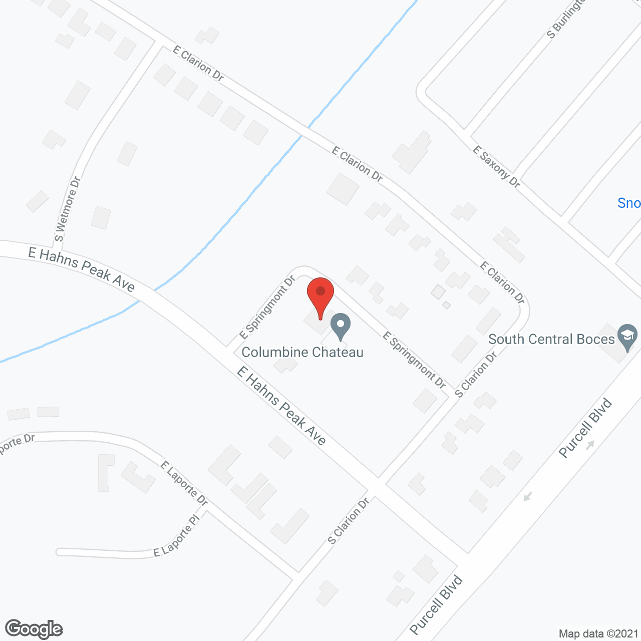 Map of the neighborhood around Columbine Chateau