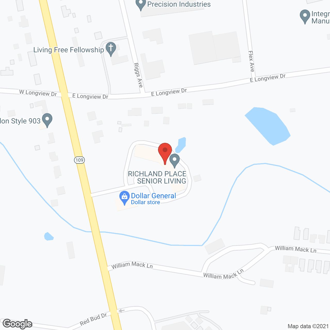 Map of the neighborhood around Richland Place Senior Living