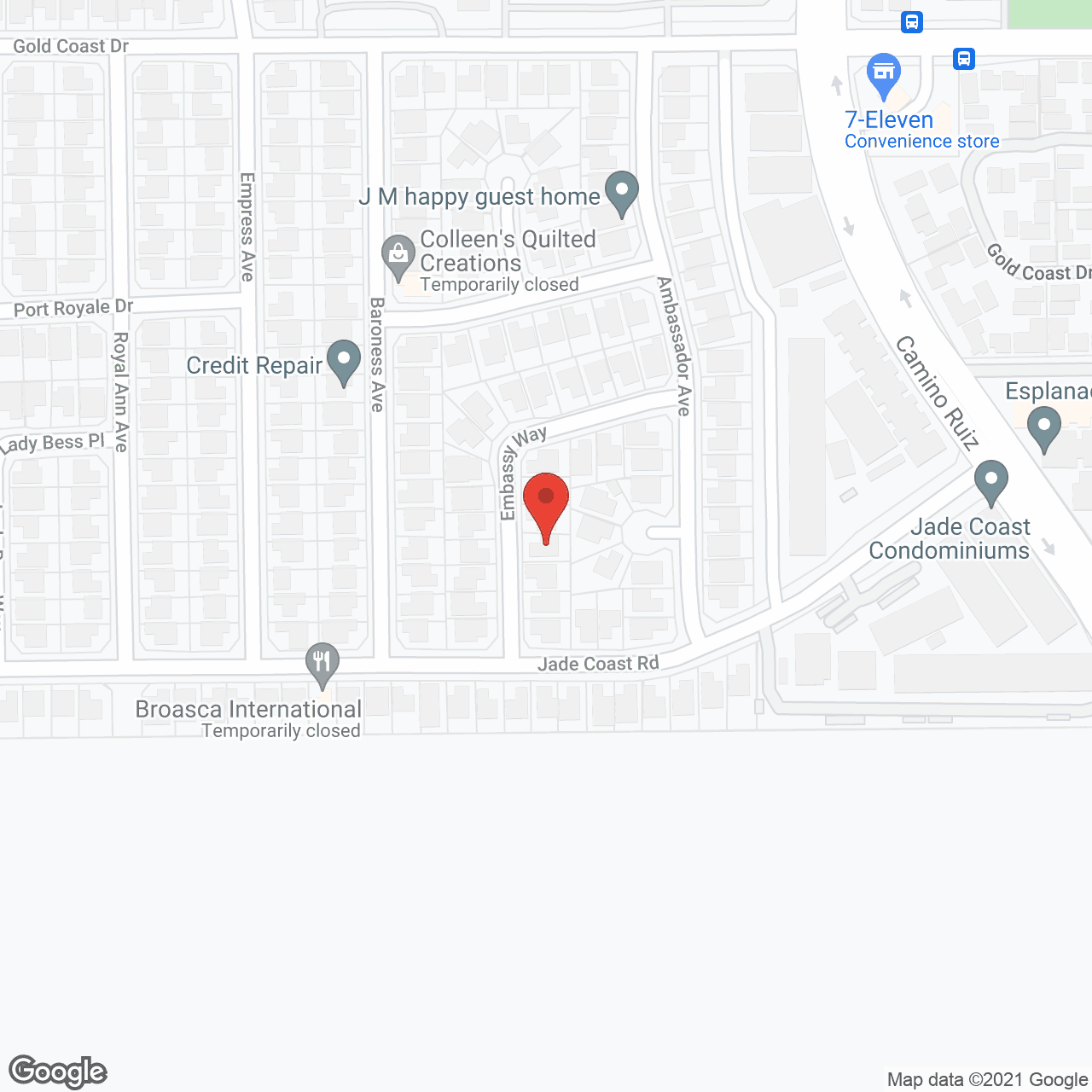 Map of the neighborhood around Ambassador Senior Retreat IV
